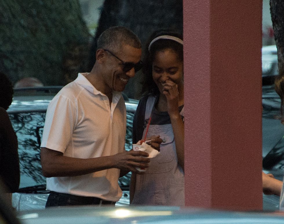 President Obama and Malia Obama in Hawaii 2016