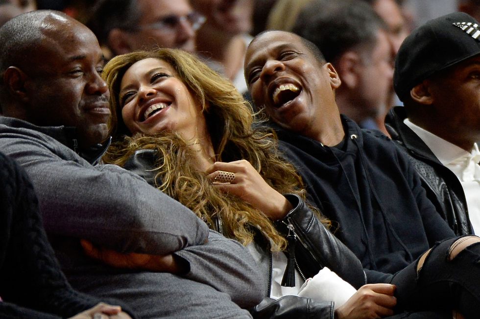 Beyonce and Jay Z laughing