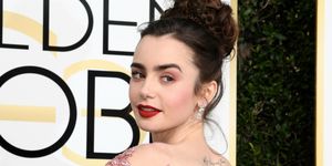Lily Collins at the Golden Globes 2017