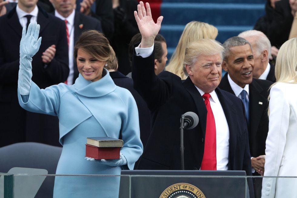 Melania and Donald Trump at the inauguration
