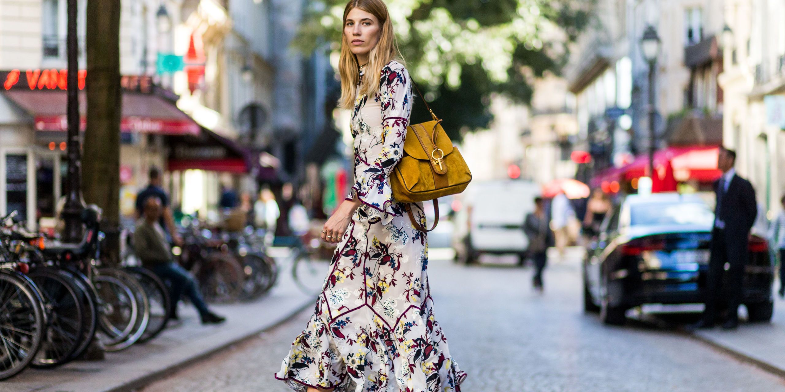 spring scenery floral maxi dress