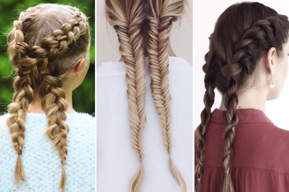 Brown, Hairstyle, Textile, Style, Braid, Beauty, Long hair, Hair accessory, Neck, Blond, 