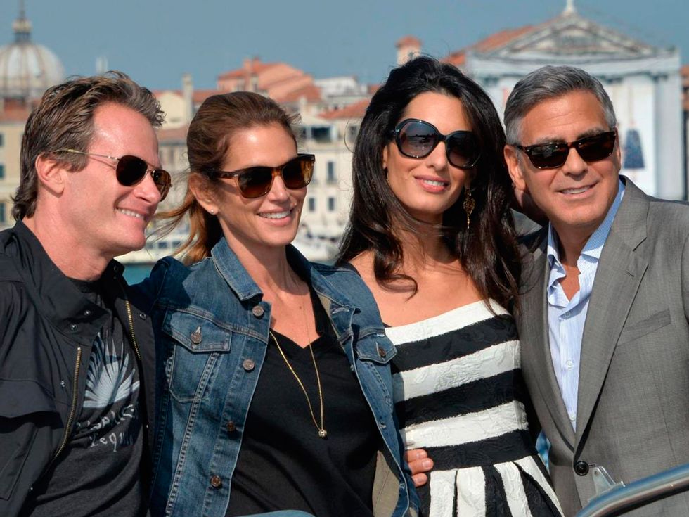 Cindy Crawford, Rande Gerber, Amal and George Clooney