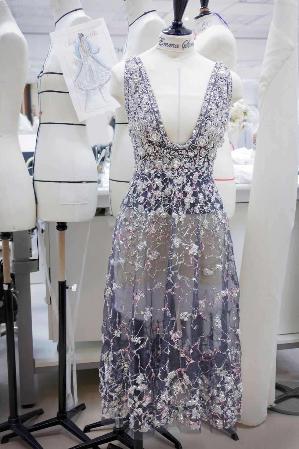 Emma Stone Chanel Baftas dress drouser