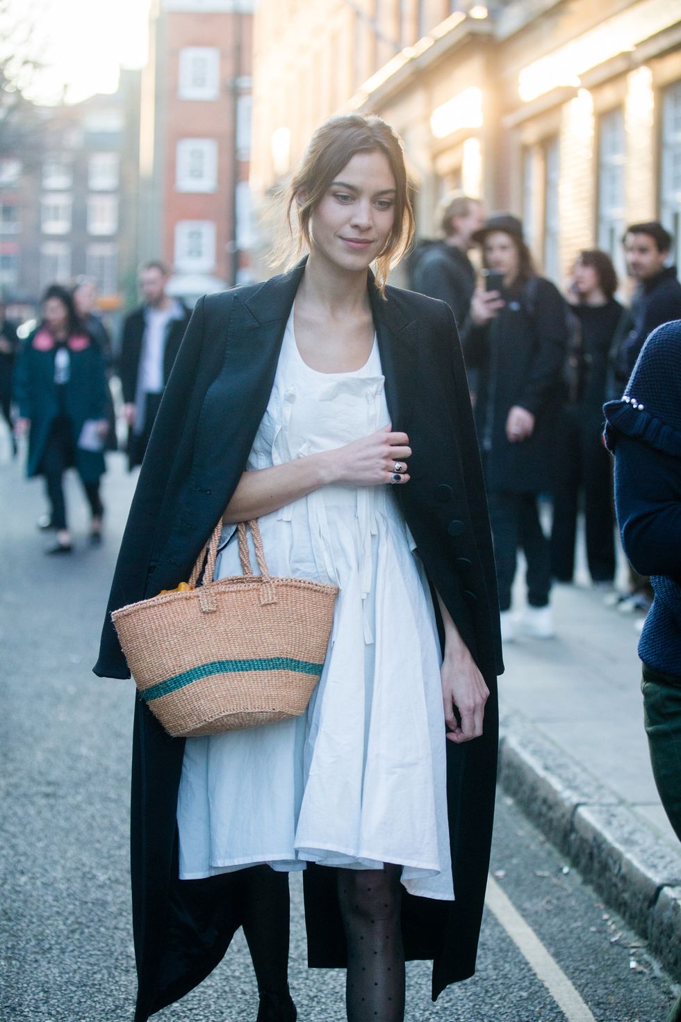 Alexa Chung's Street Style and the Bucket Bag
