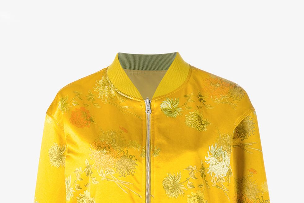 Clothing, Outerwear, Jacket, Yellow, Sleeve, Top, Blouse, 