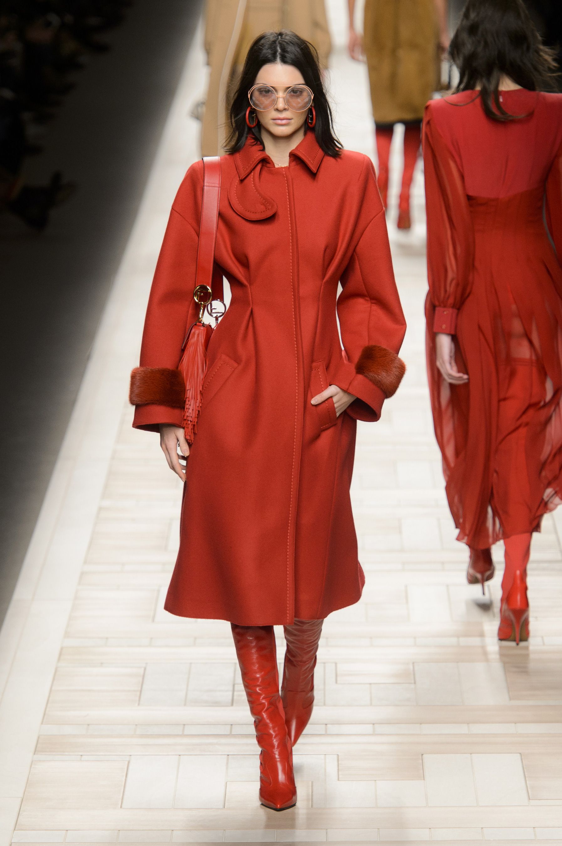 Fendi red sales coat