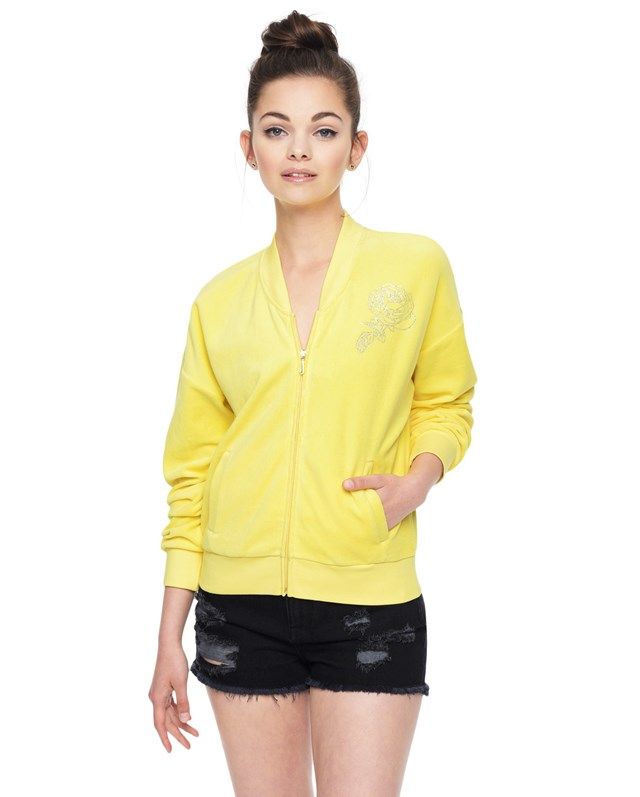 Clothing, Yellow, Outerwear, Sleeve, Neck, Jacket, Sweater, Cardigan, Top, Hood, 
