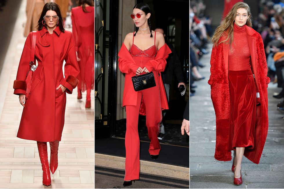All red outfits - fashion week trend