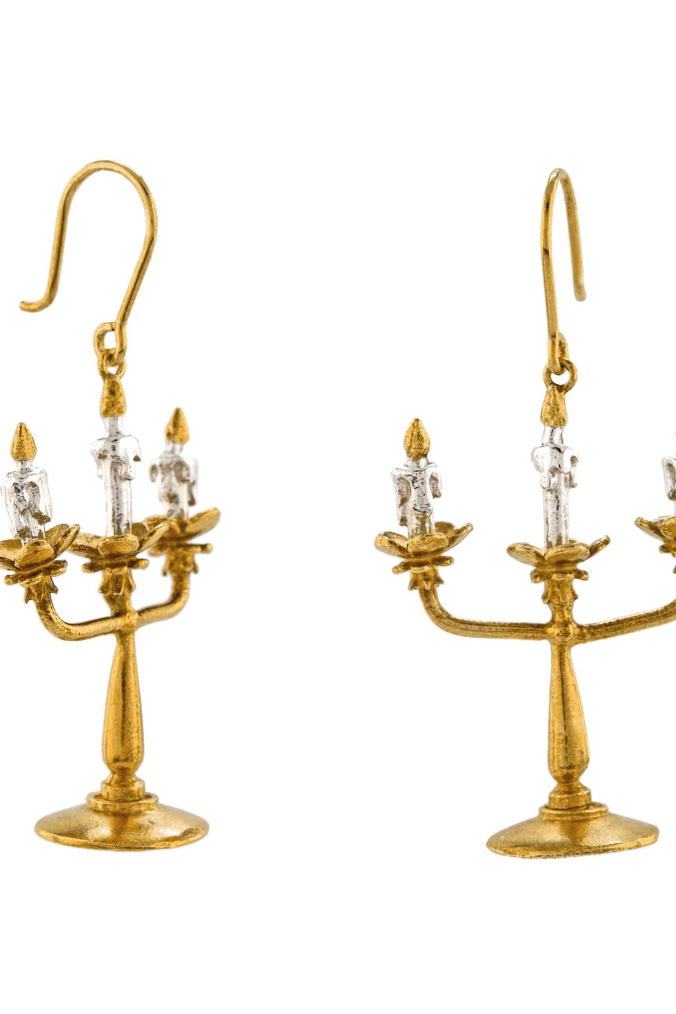 Candle holder, Brass, Earrings, Metal, Menorah, Jewellery, Fashion accessory, Interior design, Bronze, Light fixture, 