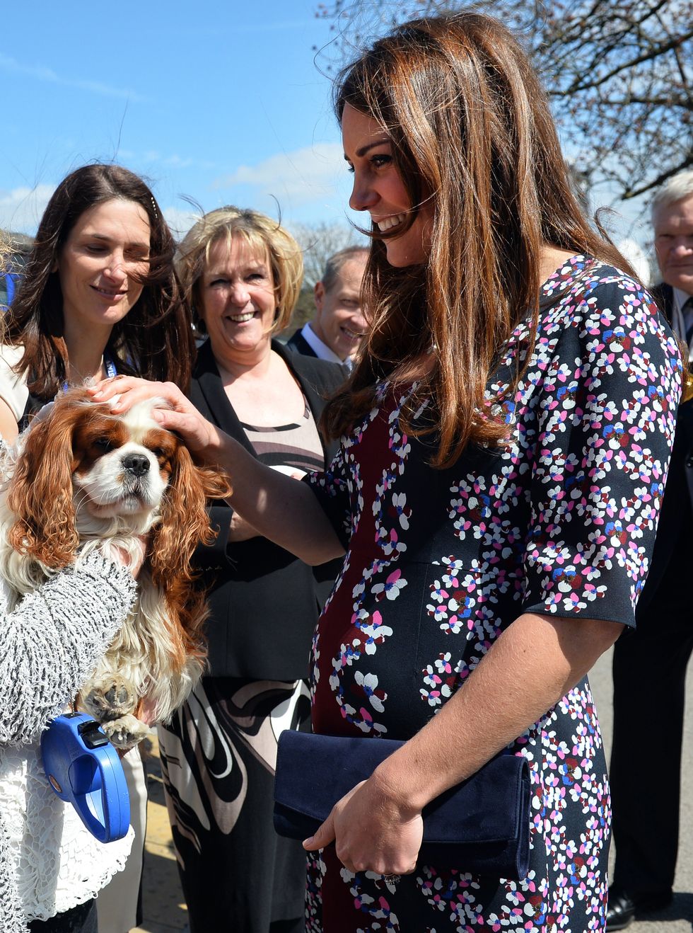 <p>Meeting a dog at The Willows Primary School in Wythenshawe, Greater Manchester.</p>