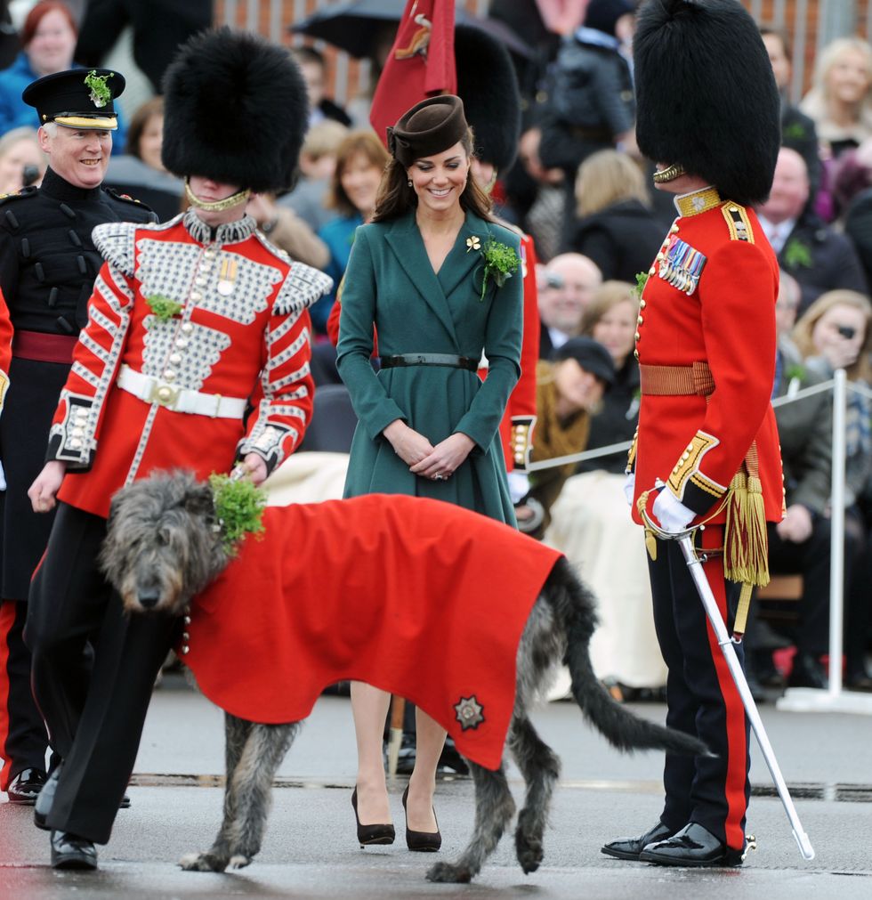 <p>Meeting Domhnall for the first time&nbsp;during the Irish Guards' St Patrick's Day Parade&nbsp;in Aldershot, England.<span class="redactor-invisible-space" data-verified="redactor" data-redactor-tag="span" data-redactor-class="redactor-invisible-space"></span></p>