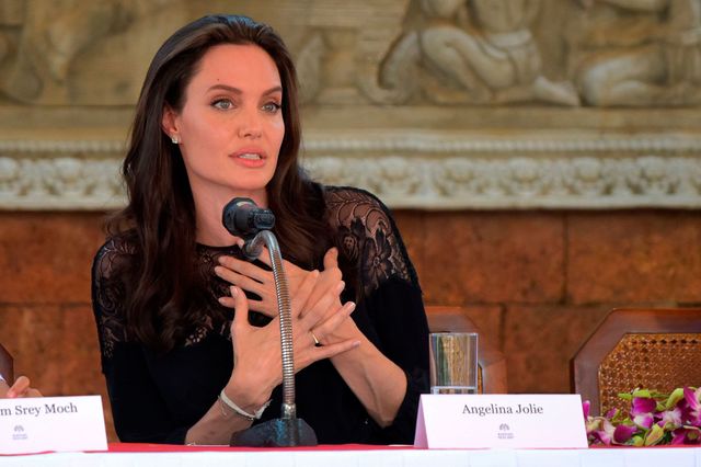 Angelina Jolie giving speech