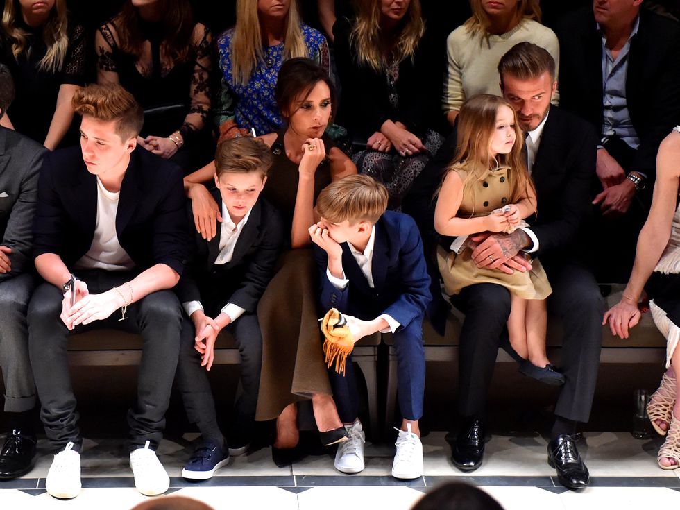 The Beckham family on the Burberry front row
