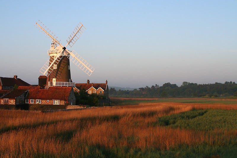 Windmill, Wind turbine, Field, Mill, Sky, Farm, Prairie, Rural area, Grass family, Wind, 