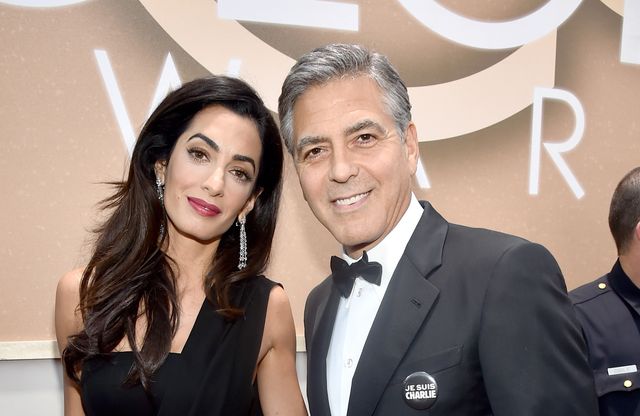 Amal Clooney and George Clooney at awards | ELLE UK