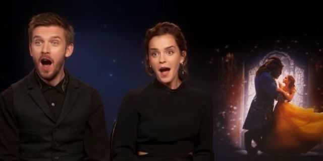 Emma Watson and Dan Stevens interviewed my children dressed up as Belle and Beast