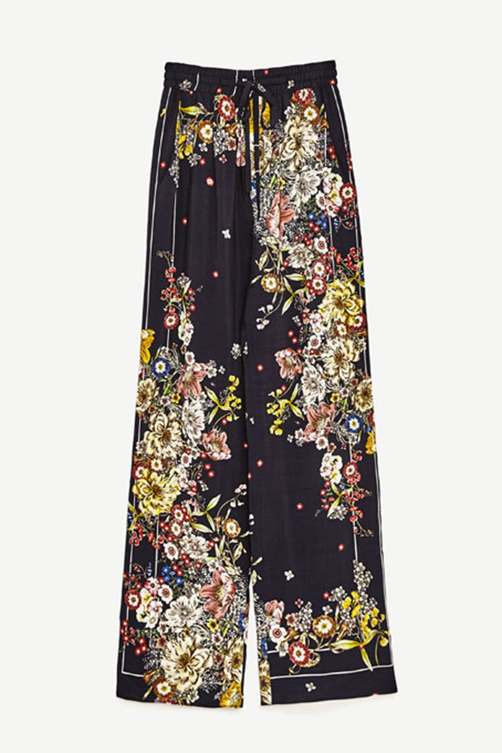 floral wide leg trousers 