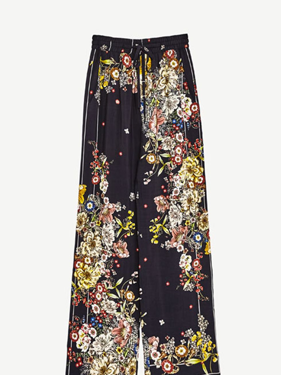 floral wide leg trousers 