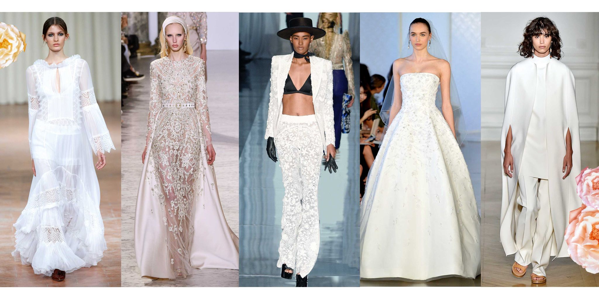 Fashion model, Clothing, Dress, Fashion, White, Gown, Haute couture, Wedding dress, Shoulder, Bridal clothing, 
