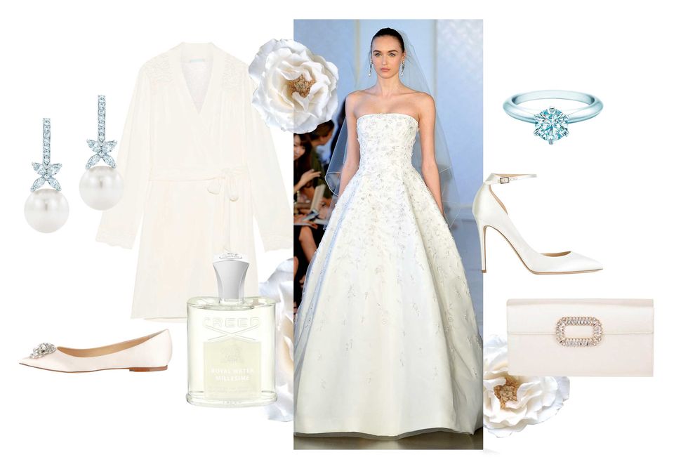Dress, Gown, Clothing, Wedding dress, White, Bridal clothing, Bride, Shoulder, Bridal party dress, A-line, 