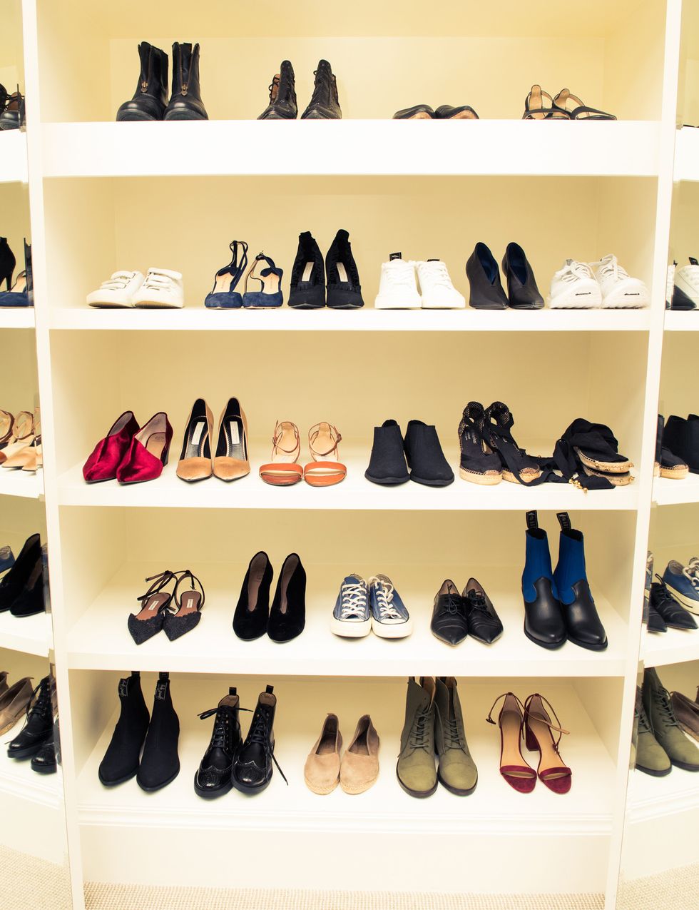 Footwear, Shoe, Shelf, Fashion, Shoe store, Room, Shoe organizer, Collection, Furniture, Plimsoll shoe, 
