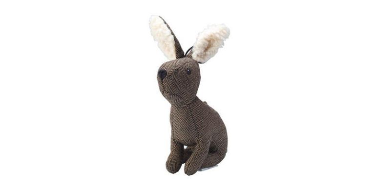 Toy, Stuffed toy, Terrestrial animal, Animal figure, Rabbits and Hares, Grey, Beige, Baby toys, Fawn, Domestic rabbit, 