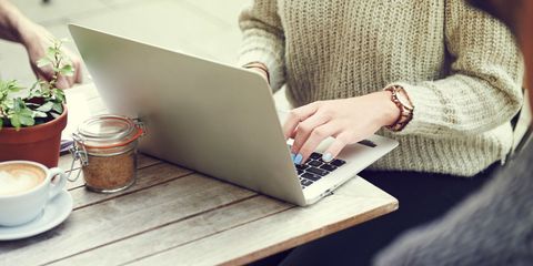 Woman on laptop - online shopping