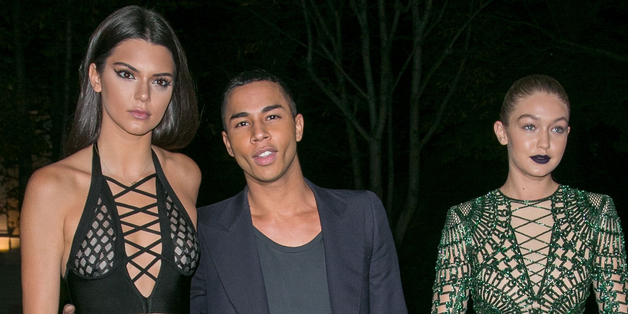Olivier Rousteing, Kendall Jenner and Gigi Hadid