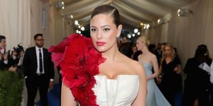Hair, Fashion, Red, Red carpet, Haute couture, Beauty, Hairstyle, Dress, Carpet, Lip, 