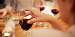 Wine glass, Stemware, Champagne stemware, Glass, Red wine, Drink, Alcohol, Drinkware, Hand, Wine, 