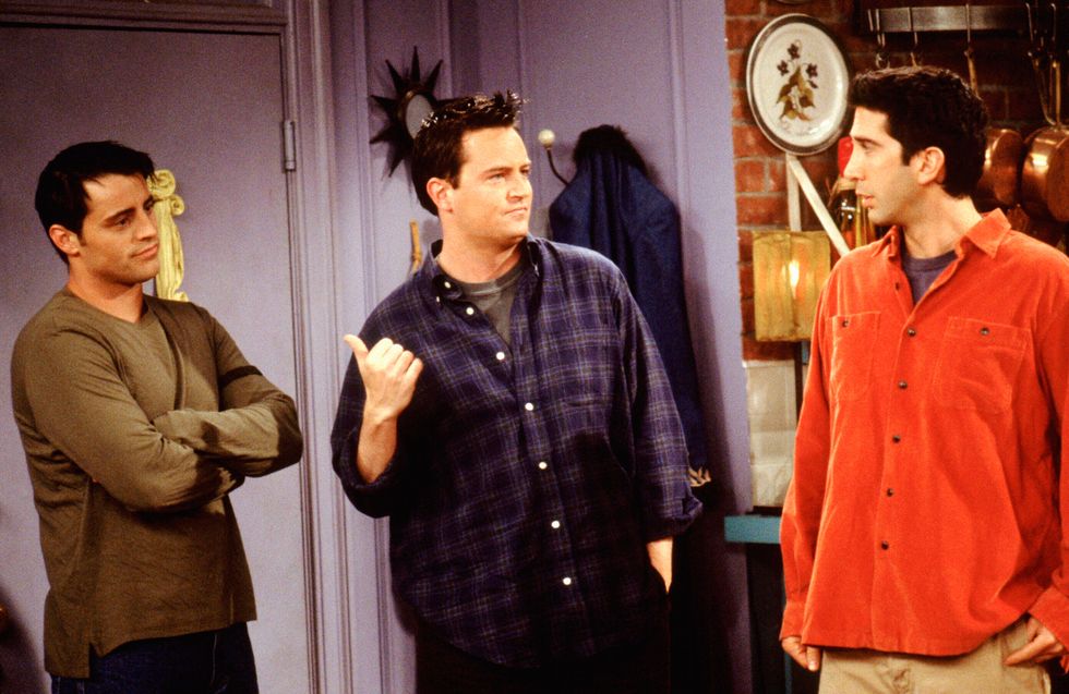 Chandler, Joey and Ross in an episode of Friends
