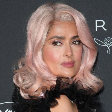 salma hayek with pink hair