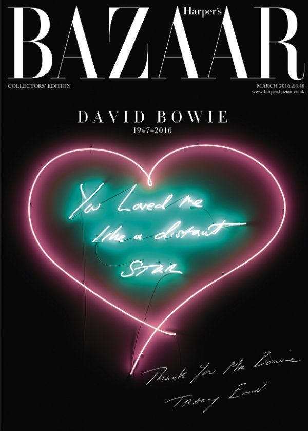 Tracey Emin David Bowie Harper's Bazaar cover
