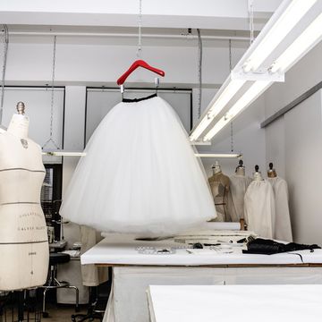 Nicole Kidman's dress being made in the Calvin Klein showroom