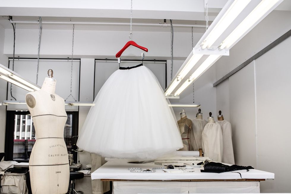 Nicole Kidman's Calvin Klein dress being made