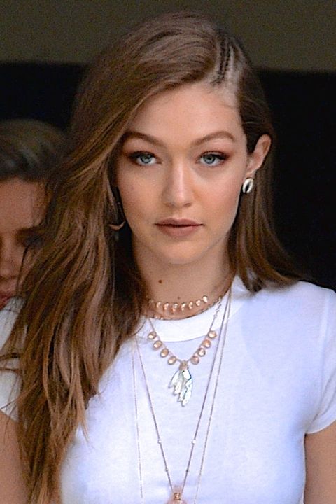 Gigi Hadid leads the hair trend for parting plaits