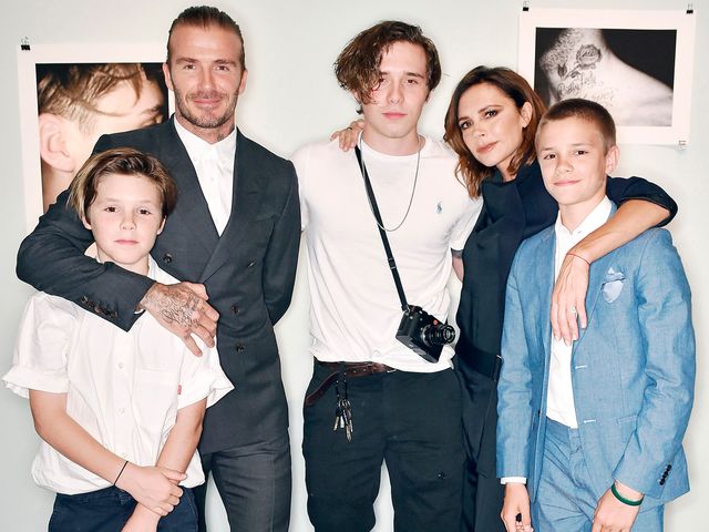 Beckham family picture at launch of Brooklyn's photography book