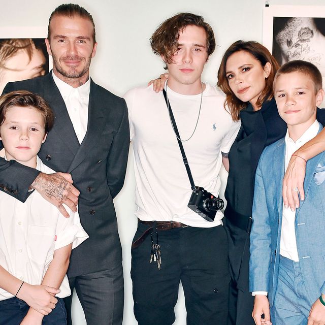 Beckham family picture at launch of Brooklyn's photography book