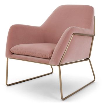 Made blush pink velvet chair