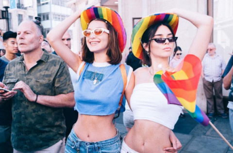 Kendall and Bella at Pride Parade 2017