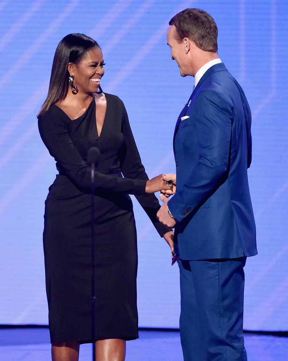 Michelle Obama and Peyton Manning