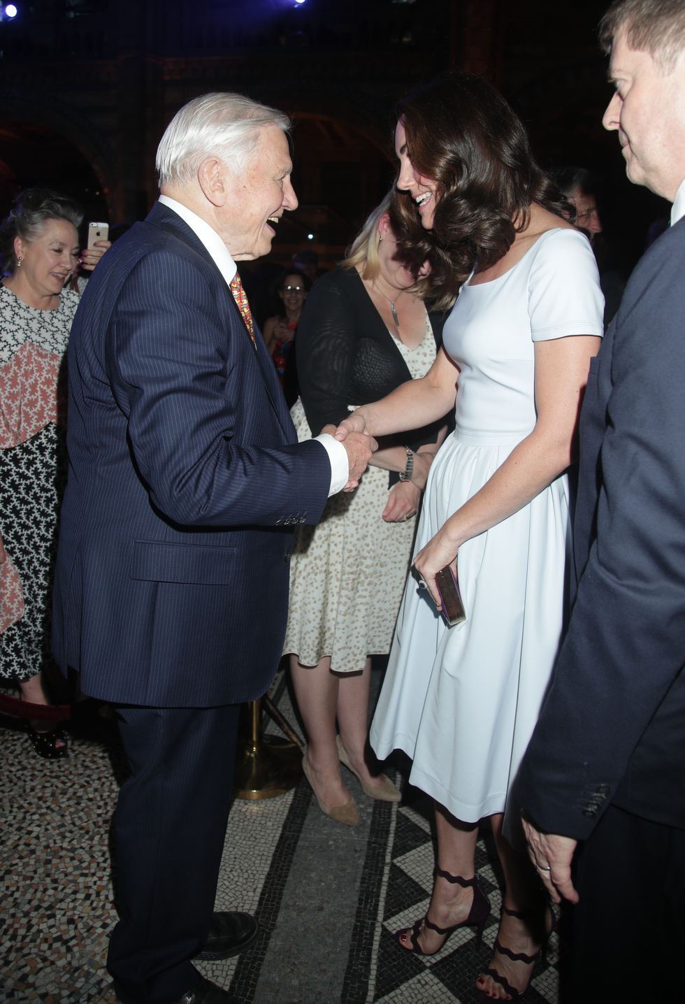 Kate Middleton meets Sir David Attenborough at the Natural History museum for blue whale unveiling