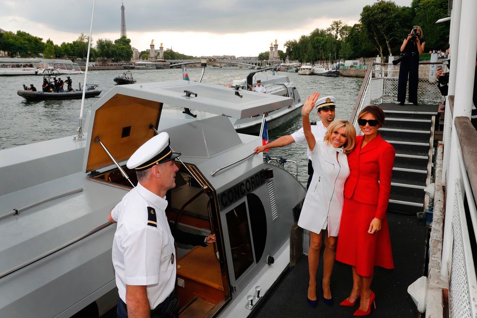 Brigitte Macron and Melania Trump in Paris