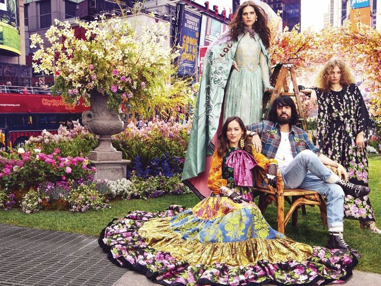 Gucci urban garden shoot in Times Square
