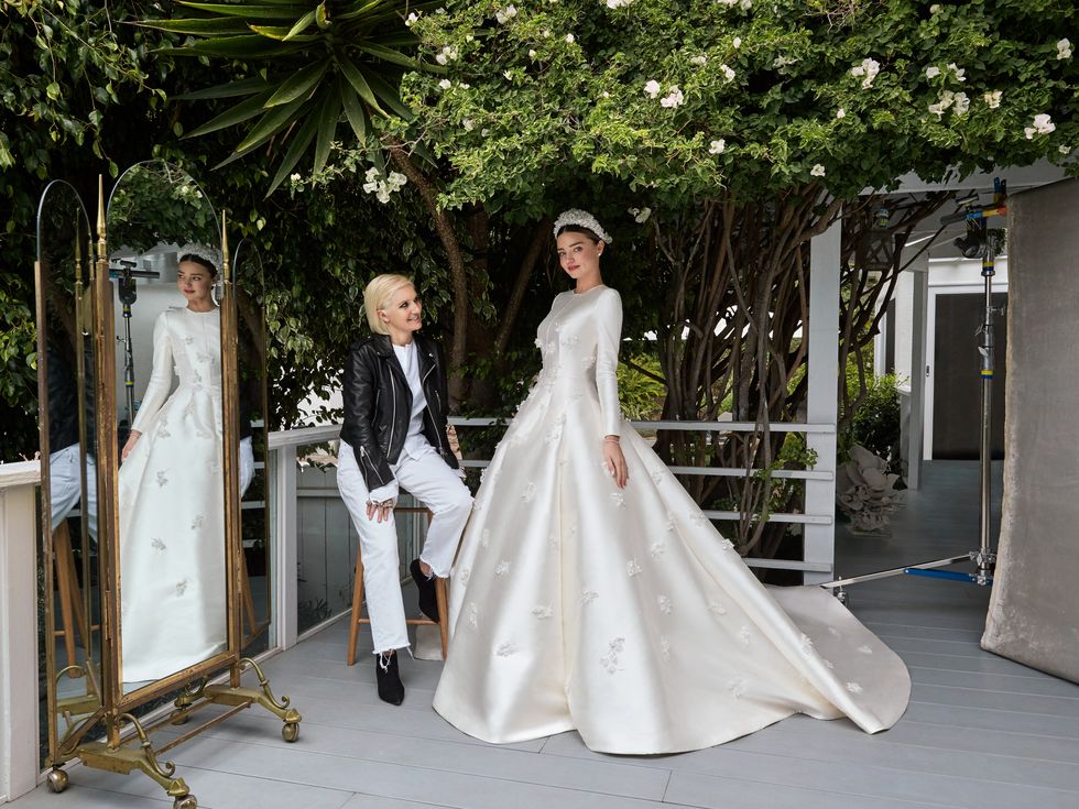 Miranda Kerr in her Dior wedding dress