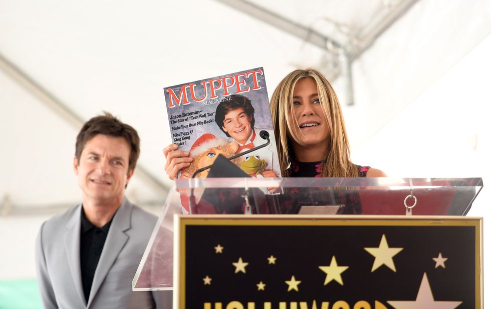 Jason Bateman, Jennifer Aniston  Jason Bateman (L) and Jennifer Aniston attend The Hollywood Walk of Fame Star Ceremony honoring Jason Bateman on July 26, 2017 in Hollywood, California. (Photo by Matt Winkelmeyer/Getty Images)