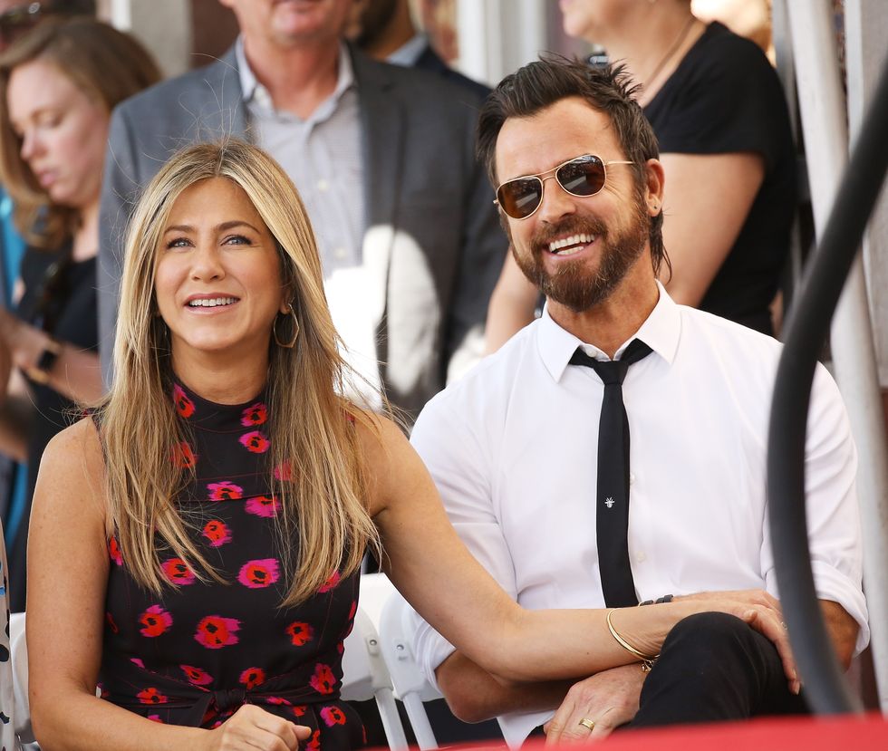 Jennifer Aniston, Justin Theroux at Jason Bateman's Hollywood Star