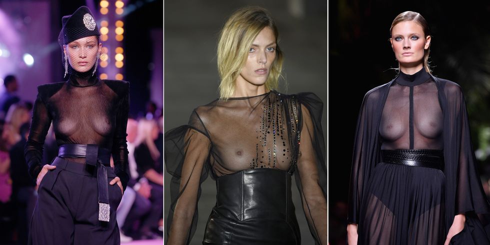 Sheer tops on the catwalk