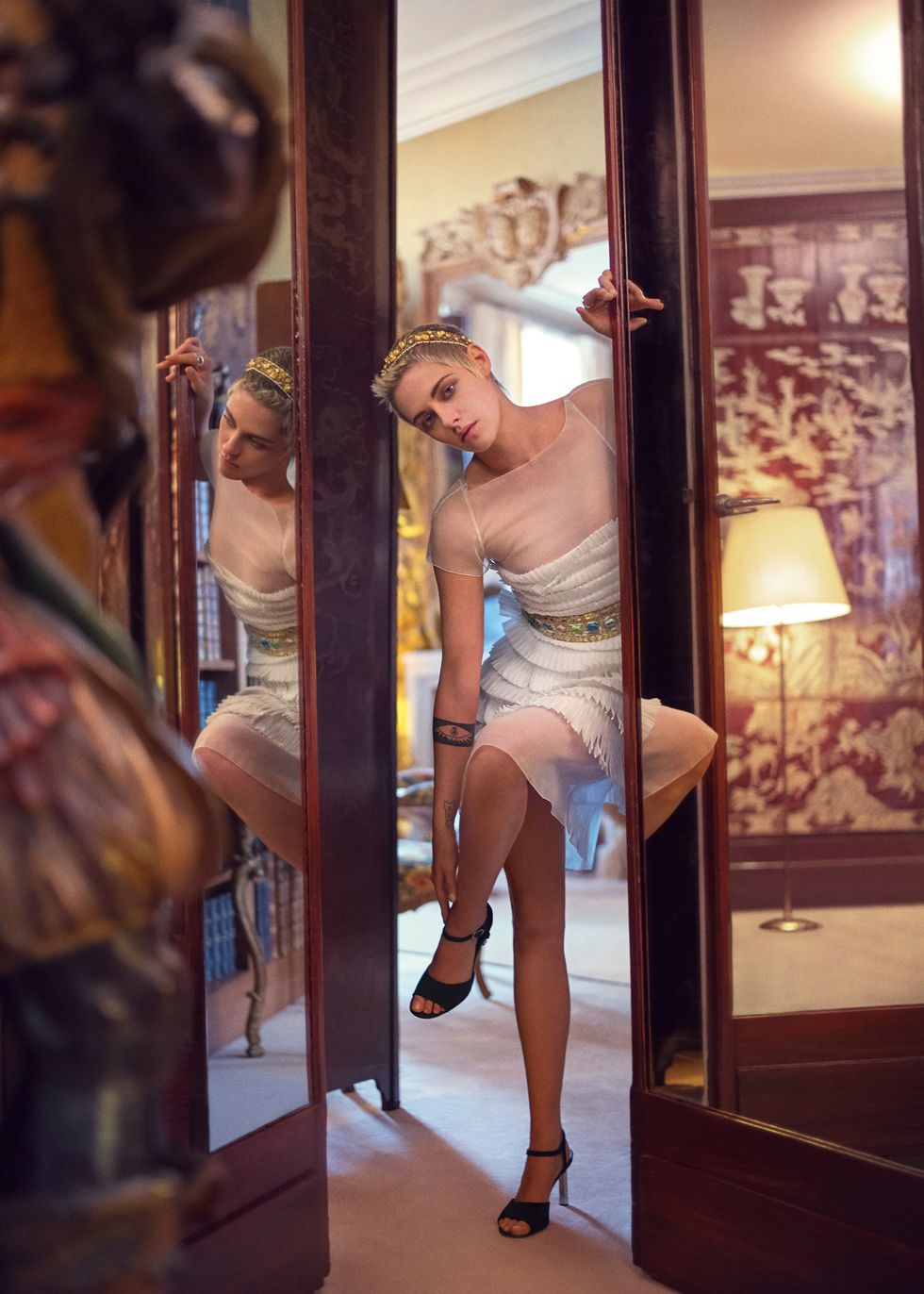 Kristen Stewart explores Coco Chanel's apartment in Paris